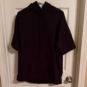 No Boundaries Black Hoodie with Short Sleeves